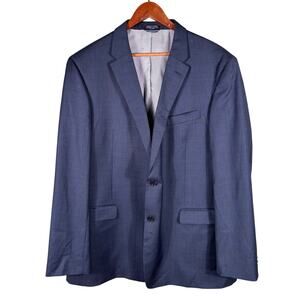 Tommy Hilfiger Men's Blue 100% Wool Lined Two Button Career Blazer Coat Jacket